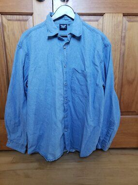 American Biker Men's XXL Denim Button down shirt 100% Cotton 2XL